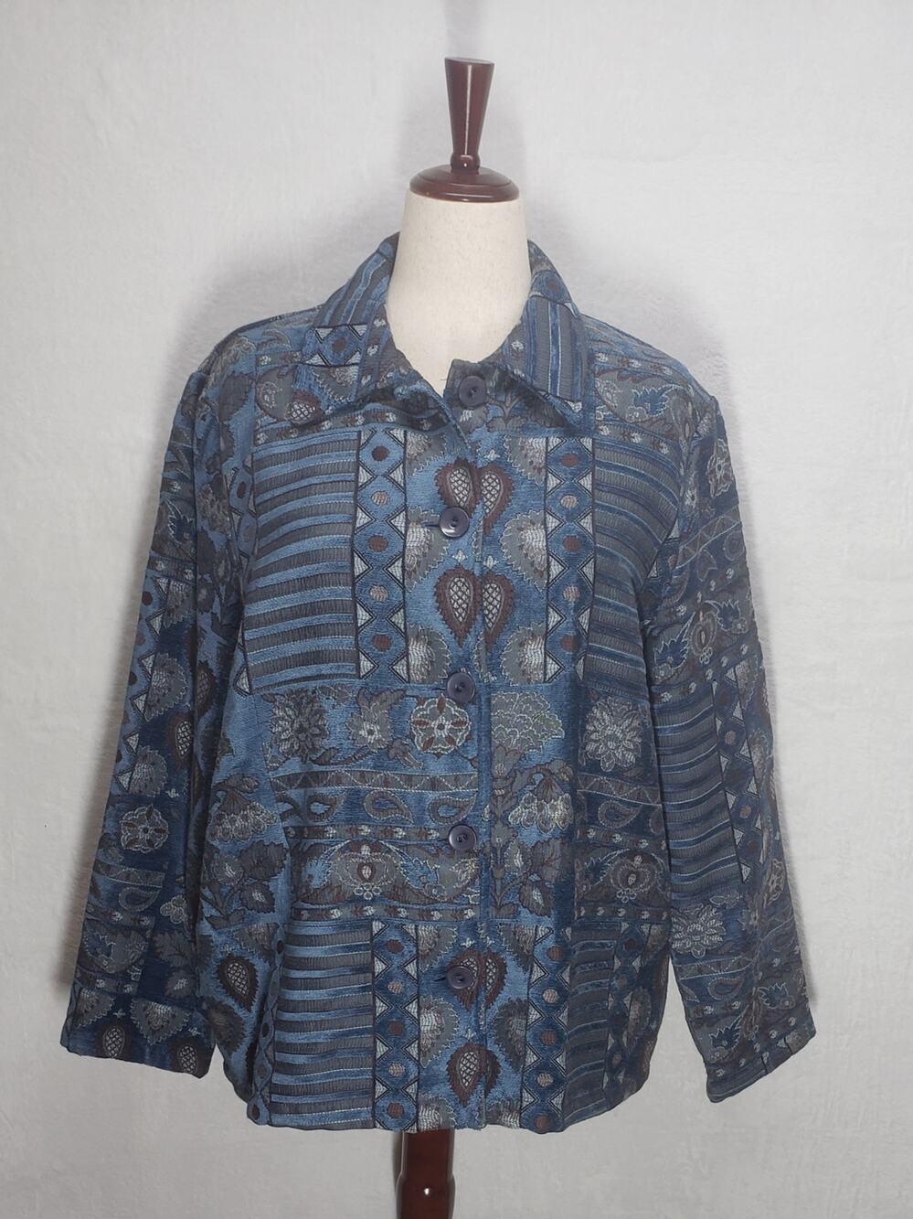 Vintage Sag Harbor Tapestry Jacket Plus 18 Grandmacore Dark Academia Y2K